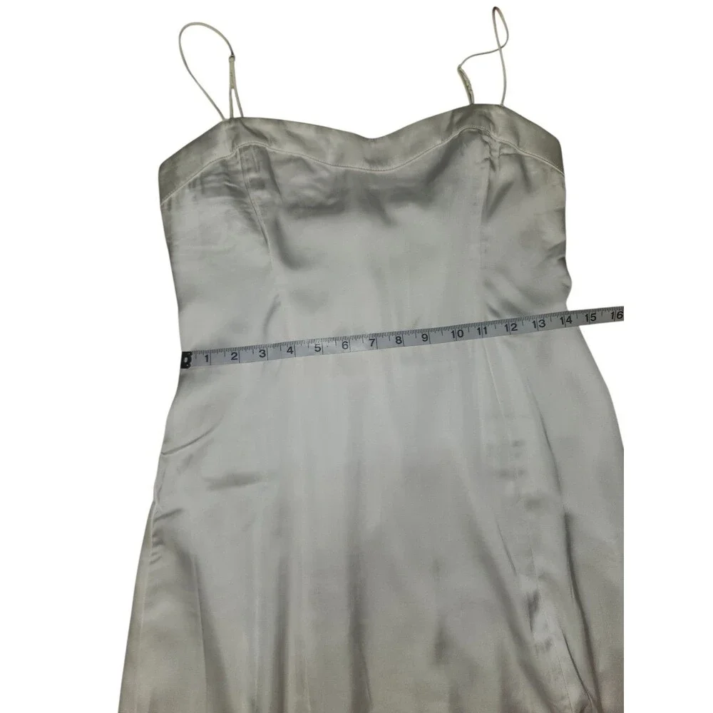 Abercrombie & Fitch Maxi Slip Dress Womens M Ivory Destination Wedding High Slit
